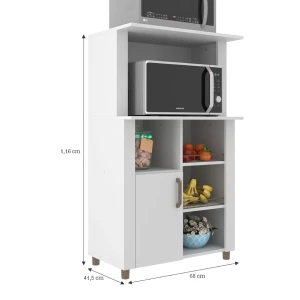 Armário De Cozinha Lyon 1 Porta 3 Prateleiras Com Fruteira