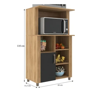 Armário De Cozinha Lyon 1 Porta 3 Prateleiras Com Fruteira