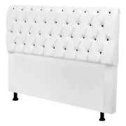 Cabeceira 158 Corino Branca/Botão Preto