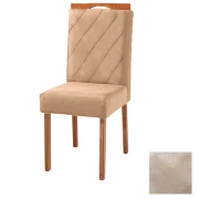 Cadeira Paris J 100% Madeira - Veludo Bege