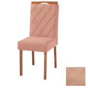 Cadeira Paris J 100% Madeira - Veludo Rose E46