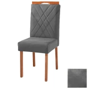 Cadeira Paris X 100% Madeira - Veludo Cinza