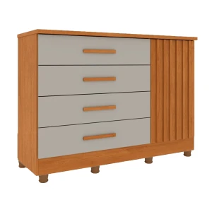Cômoda Barcelona Ripada - Estrutura com MDF + Novo MDP - C/ 6 Pés