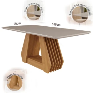 Mesa Agata Nature/Off White 180cm