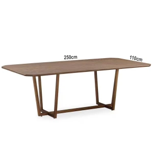 Mesa Retangular Base de Madeira MH5349 - Tampo Laminado Madeira