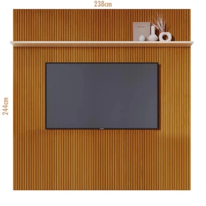 Painel Frisado c/ Prateleira • TVs até 75"