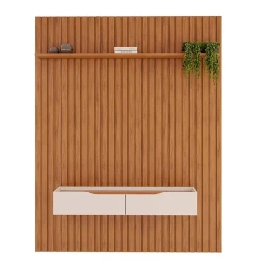 Painel MDF Ripado TV até 65" + Bancada e Prateleira - Pratic