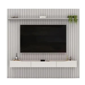 Painel MDF Ripado TV até 75" + Bancada e Prateleira - Gigante Pratic