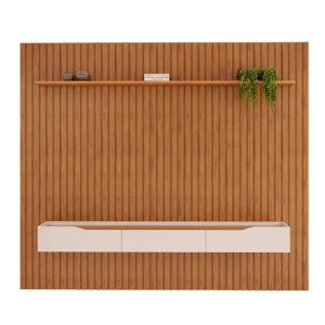 Painel MDF Ripado TV até 75" + Bancada e Prateleira - Gigante Pratic
