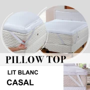 Pillow TOP Casal Lit Blanc - 100% Fibra 1050G - Com Percal 180 Fios