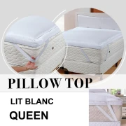 Pillow TOP Queen Lit Blanc - 100% Fibra 1050G - Com Percal 180 Fios