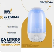 Umidificador Ultrassônico de Ar Portátil Britânia - BUD05B 2,4L